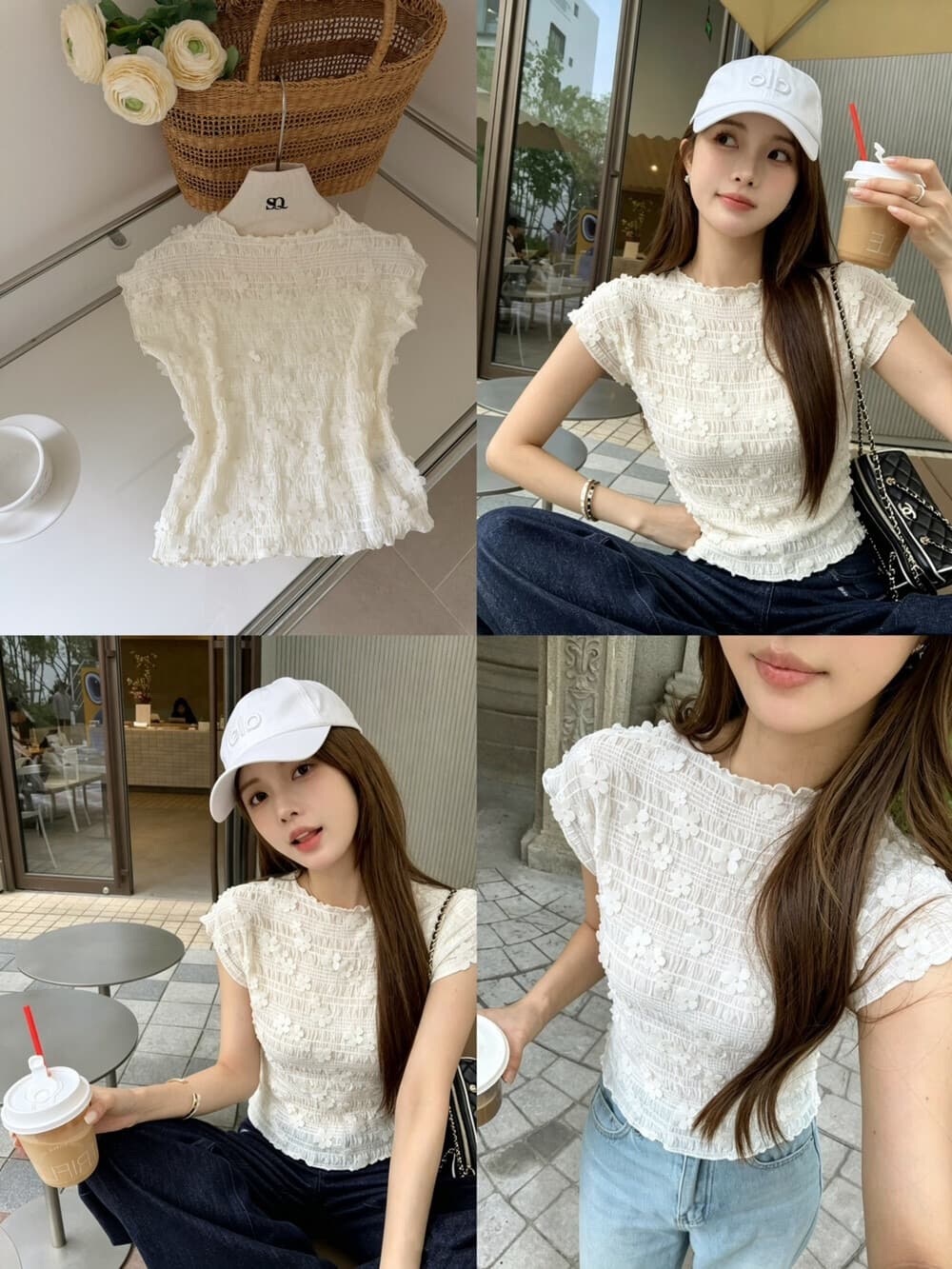 프랑스식 부드러운 바람 디자인 센스 화이트 레이스 반팔 작은 셔츠 여성 2026 년 여름 새로운 Chic 작은 대중 맨위 상세 이미지 1