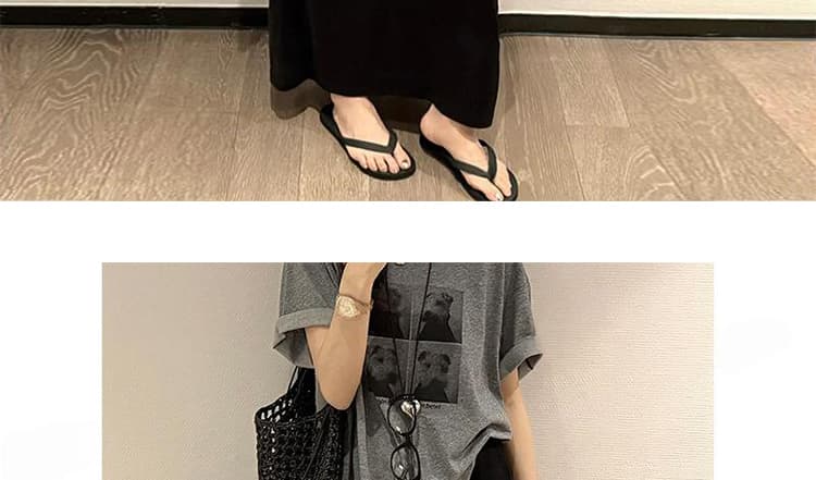 회색 느긋한 바람 느슨함 패션 품격 디자인 센스 프린트 티셔츠 맨위 수 있습니다. 조정 신축성 프로 피부 반 스커트 상세 이미지 32