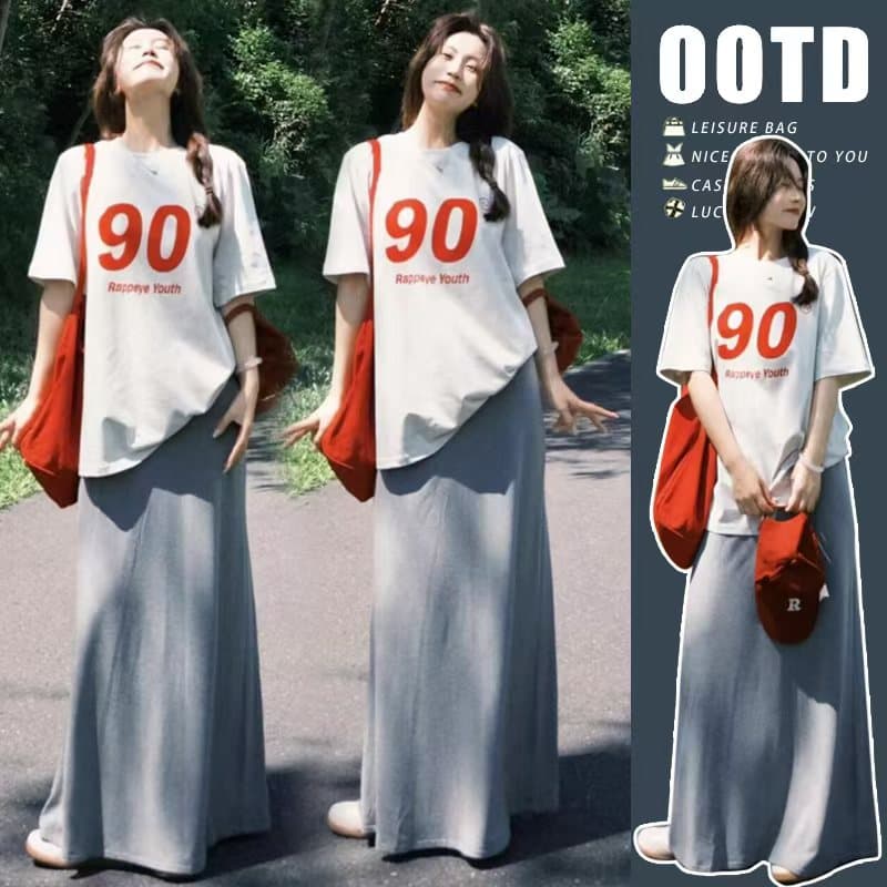 화이트 느긋한 바람 느슨함 패션 품격 디자인 센스 프린트 티셔츠 맨위 수 있습니다. 조정 신축성 프로 피부 반 스커트