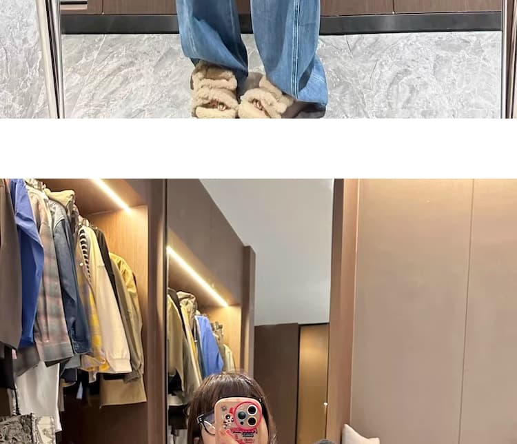 파란색 하이웨이스트 임산부 데님 넓은 다리 루즈핏 바지 여성 가을 겨울 외출용 2026 새로운 캐주얼 빅 사이즈 긴 바지 슬림해 보이는 상세 이미지 46