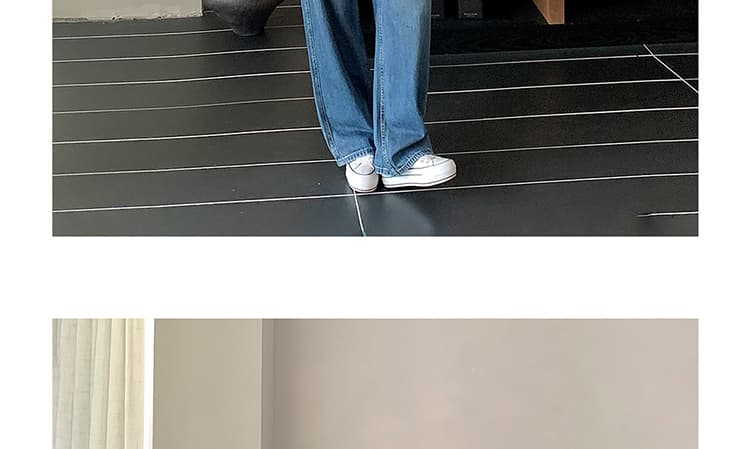 파란색 하이웨이스트 임산부 데님 넓은 다리 루즈핏 바지 여성 가을 겨울 외출용 2026 새로운 캐주얼 빅 사이즈 긴 바지 슬림해 보이는 상세 이미지 18