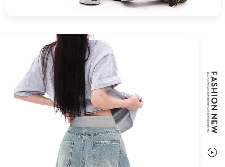 임산부 데님 반바지 여성 여름 얇은 스타일 외출용 찢어진 부분 5 점 루즈핏 슬림해 보이는 캐주얼 빅 사이즈 와이드 레그 팬츠 어린이 상세 이미지 20