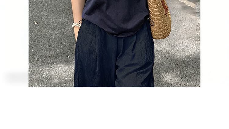 해군 느긋한 바람 느슨함 패션 품격 디자인 센스 티셔츠 맨위 수 있습니다. 조정 면 린넨 프로 피부 캐주얼 바지 상세 이미지 42