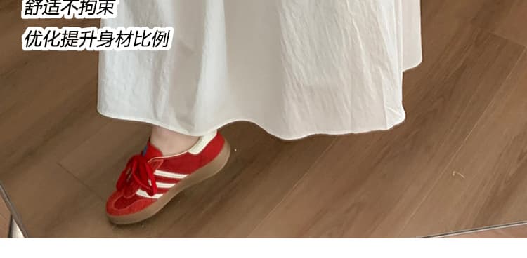 임산부 없음 복부 지지 반신 스커트 2026 새로운 여름 외출용 캐주얼 슬림해 보이는 중간 길이 저항 주름 속도 건조한 우산 치마 여성 상세 이미지 9