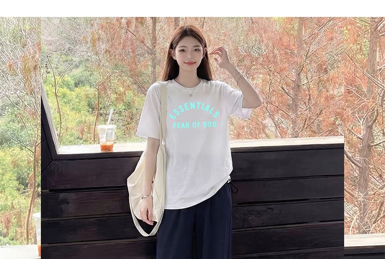 세트 회색 느긋한 바람 느슨함 패션 품격 디자인 프린트 티셔츠 맨위 수 있습니다. 조정 면 린넨 와이드 레그 팬츠 상세 이미지 22