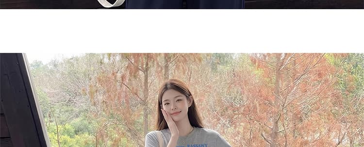 세트 회색 느긋한 바람 느슨함 패션 품격 디자인 프린트 티셔츠 맨위 수 있습니다. 조정 면 린넨 와이드 레그 팬츠 상세 이미지 31
