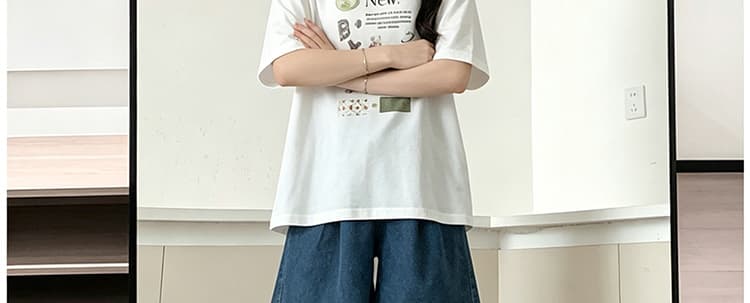 임산부 데님 반바지 여성 여름 얇은 스타일 외출용 2026 새로운 루즈핏 슬림해 보이는 캐주얼 빅 사이즈 와이드 레그 팬츠 상세 이미지 30