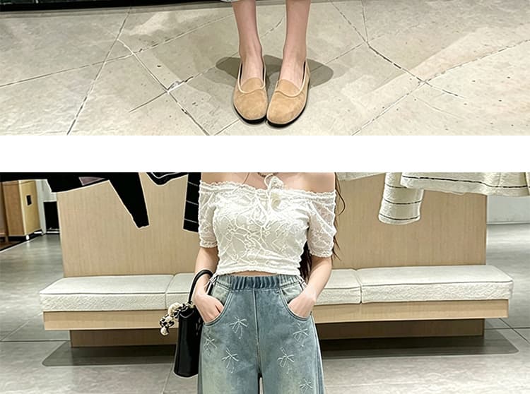 임산부 자수 데님 반바지 여성 여름 외출용 2026 새로운 캐주얼 빅 사이즈 7 점 루즈핏 슬림해 보이는 와이드 레그 팬츠 상세 이미지 32