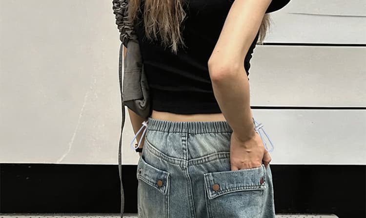 임산부 데님 반바지 여성 여름 얇은 스타일 외출용 패션 7 점 루즈핏 슬림해 보이는 캐주얼 빅 사이즈 와이드 레그 팬츠 어린이 상세 이미지 21