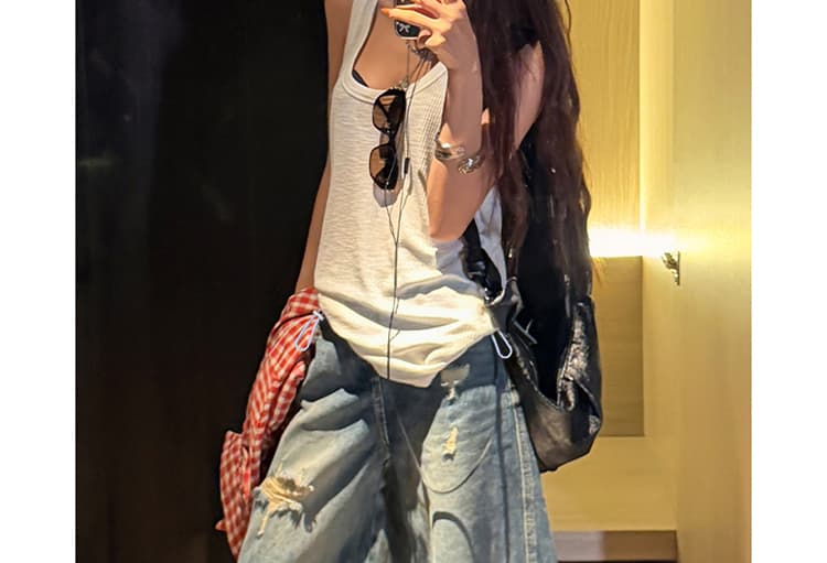 임산부 데님 반바지 여성 여름 얇은 스타일 외출용 찢어진 부분 5 점 루즈핏 슬림해 보이는 캐주얼 빅 사이즈 와이드 레그 팬츠 어린이 상세 이미지 21