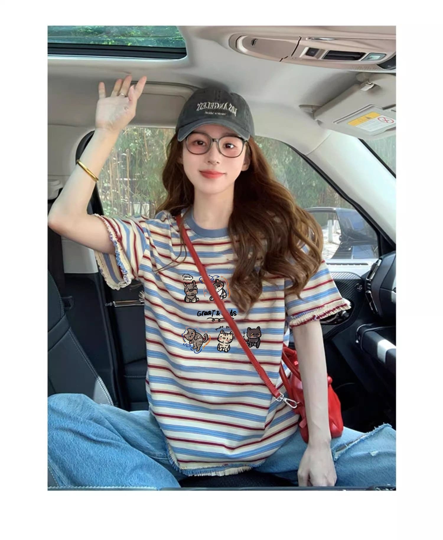 다양성 컬렉션 출산 착용 여름 드레스 새로운 라운드 넥 반팔 티셔츠 한국 스타일 루즈핏 패션 임신 엄마 캐주얼 맨위 상세 이미지 10