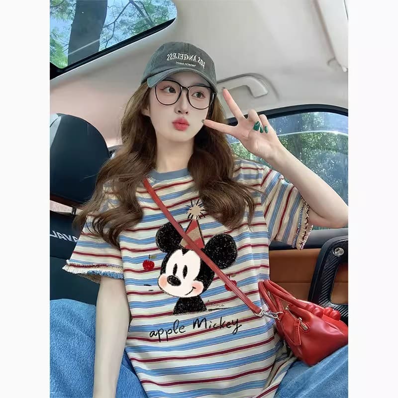 다양성 컬렉션 출산 착용 여름 드레스 새로운 라운드 넥 반팔 티셔츠 한국 스타일 루즈핏 패션 임신 엄마 캐주얼 맨위 상세 이미지 12