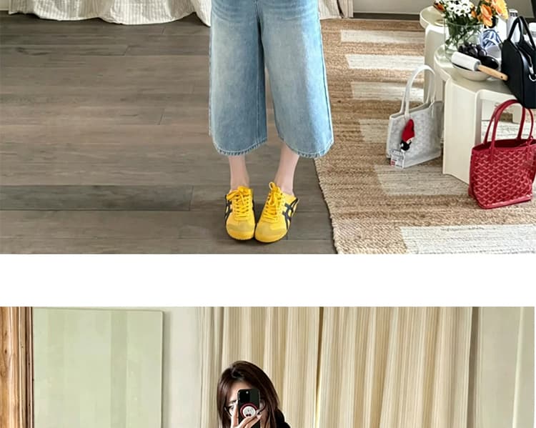 임산부 파란색 청바지 여성 여름 얇은 스타일 외출용 7 점 루즈핏 슬림해 보이는 캐주얼 빅 사이즈 와이드 레그 팬츠 어린이 상세 이미지 27