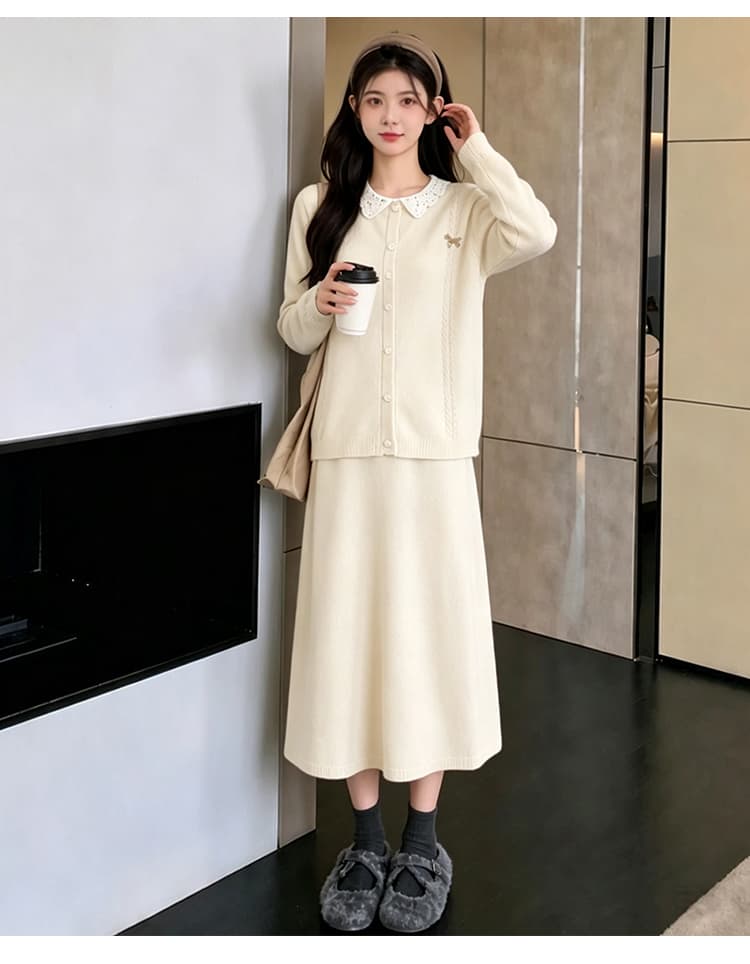 임산부 스웨터 베이비 칼라 자수 패션 세트 가을 겨울 긴팔 한국 스타일 맨위 수 있습니다. 조정 신축성 치마 상세 이미지 29