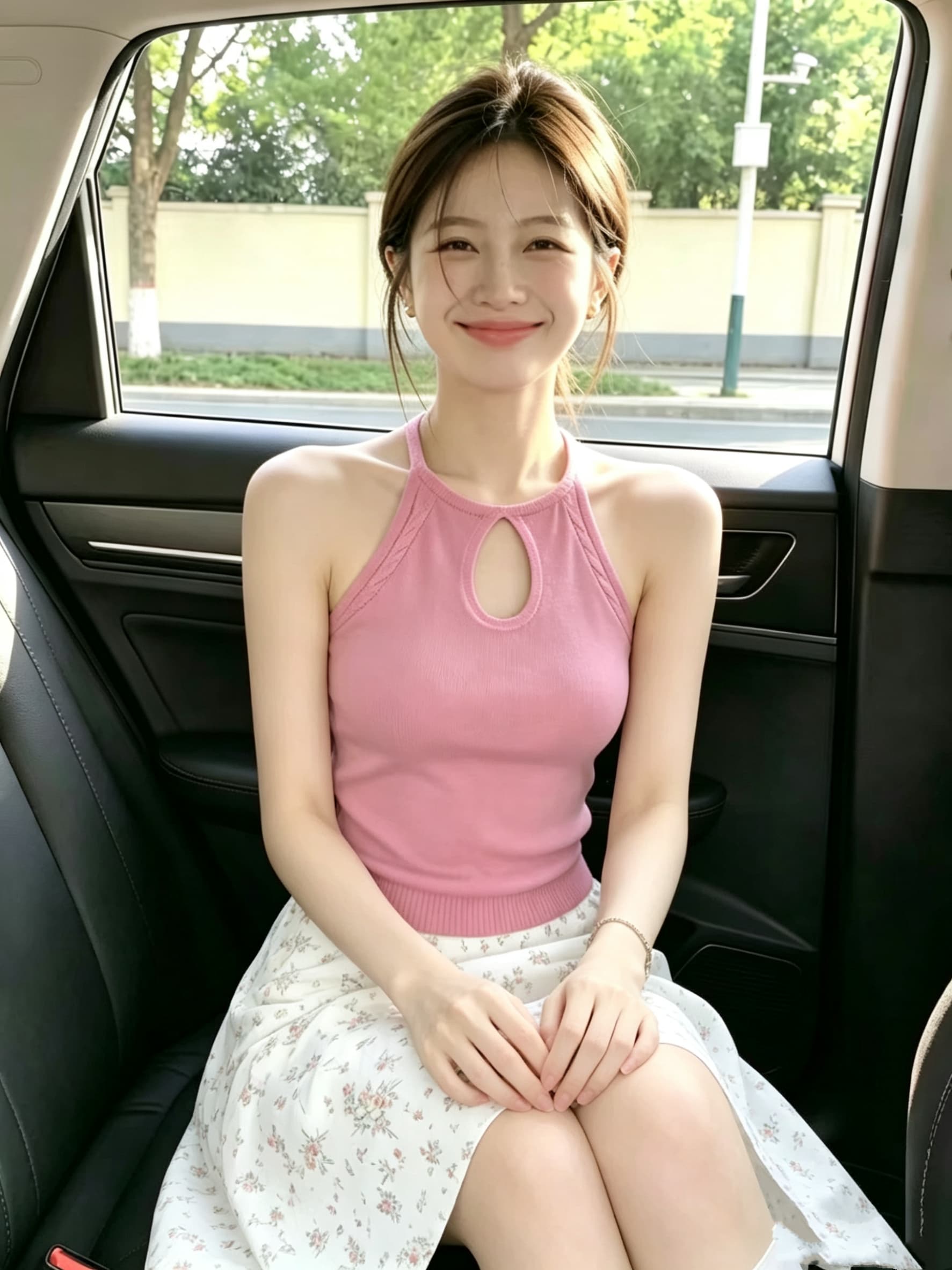 고유 한 아름다운 핑크색 홀로우 아웃 행침 목 작은 슬링 조끼 여성 여름 아름다운 핫걸 외출용 인사이드 가져 가라. 쇼트 스타일 맨위 이미지 2