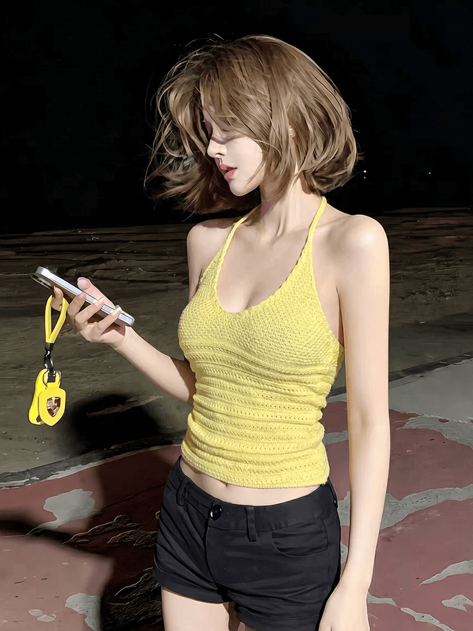 순수한 욕망 바람 핫걸 섹시함 낮은 가슴 v 행침 목 캐미솔 여성 의류 여름 새로운 몸매 가꾸기 슬림해 보이는 외출용 맨위 상세 이미지 4