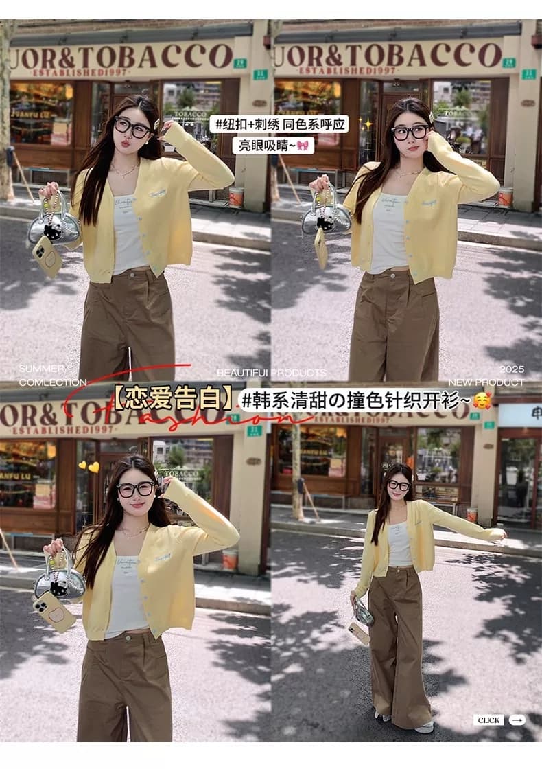 스와 3 3 니트 오픈 가디건 2026 새로운 이른 가을 여성 의류 외부 잡아라. 의류 고급 센스 가을 착용 가져 가라. 스웨터 코트 상세 이미지 1