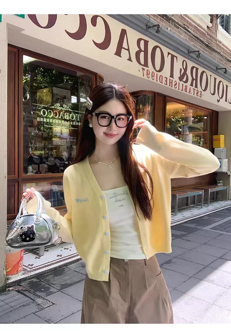 스와 3 3 니트 오픈 가디건 2026 새로운 이른 가을 여성 의류 외부 잡아라. 의류 고급 센스 가을 착용 가져 가라. 스웨터 코트 상세 이미지 8