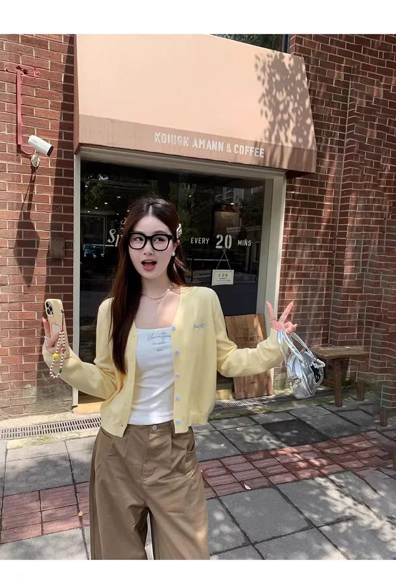 스와 3 3 니트 오픈 가디건 2026 새로운 이른 가을 여성 의류 외부 잡아라. 의류 고급 센스 가을 착용 가져 가라. 스웨터 코트 상세 이미지 12