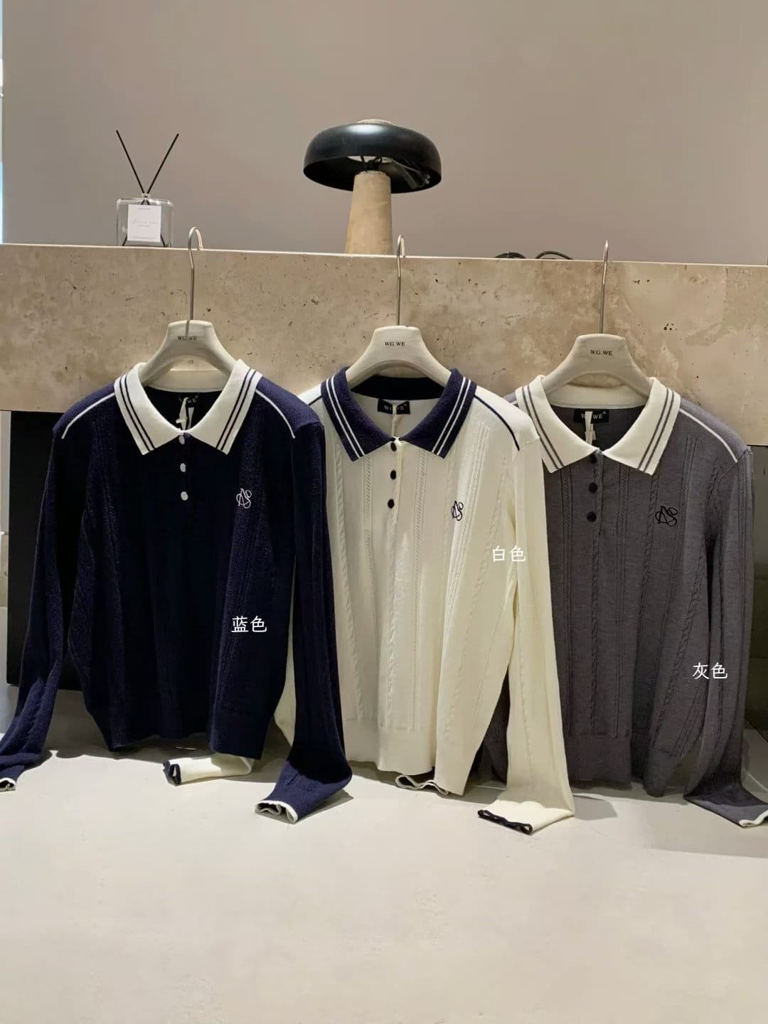 배색 POLO 칼라 트위스트 꽃 긴팔 니트 스웨터 여성 이른 가을 한 부서 루즈핏 슬림해 보이는 캐주얼 다용도 맨위 상세 이미지 4
