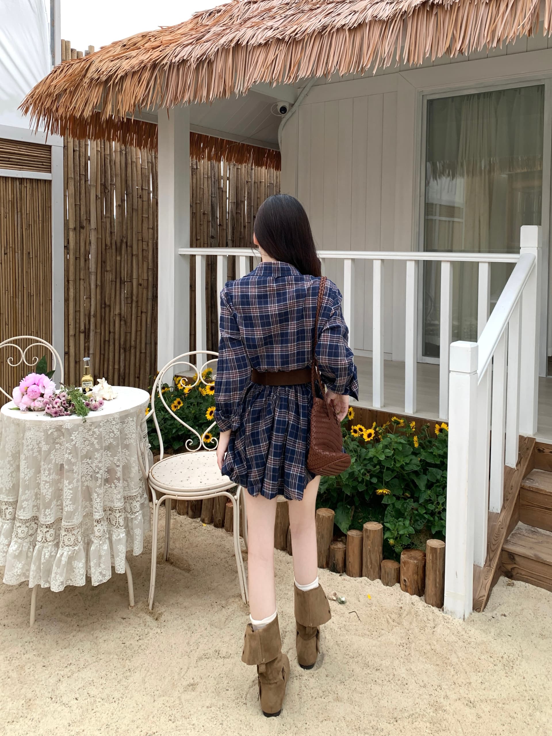 실사 빅 사이즈 비 흔적 남자 창 그리드 아메리칸 POLO 칼라 배색 체크무늬 드레스 레트로 품격 셔츠 반바지 상세 이미지 13