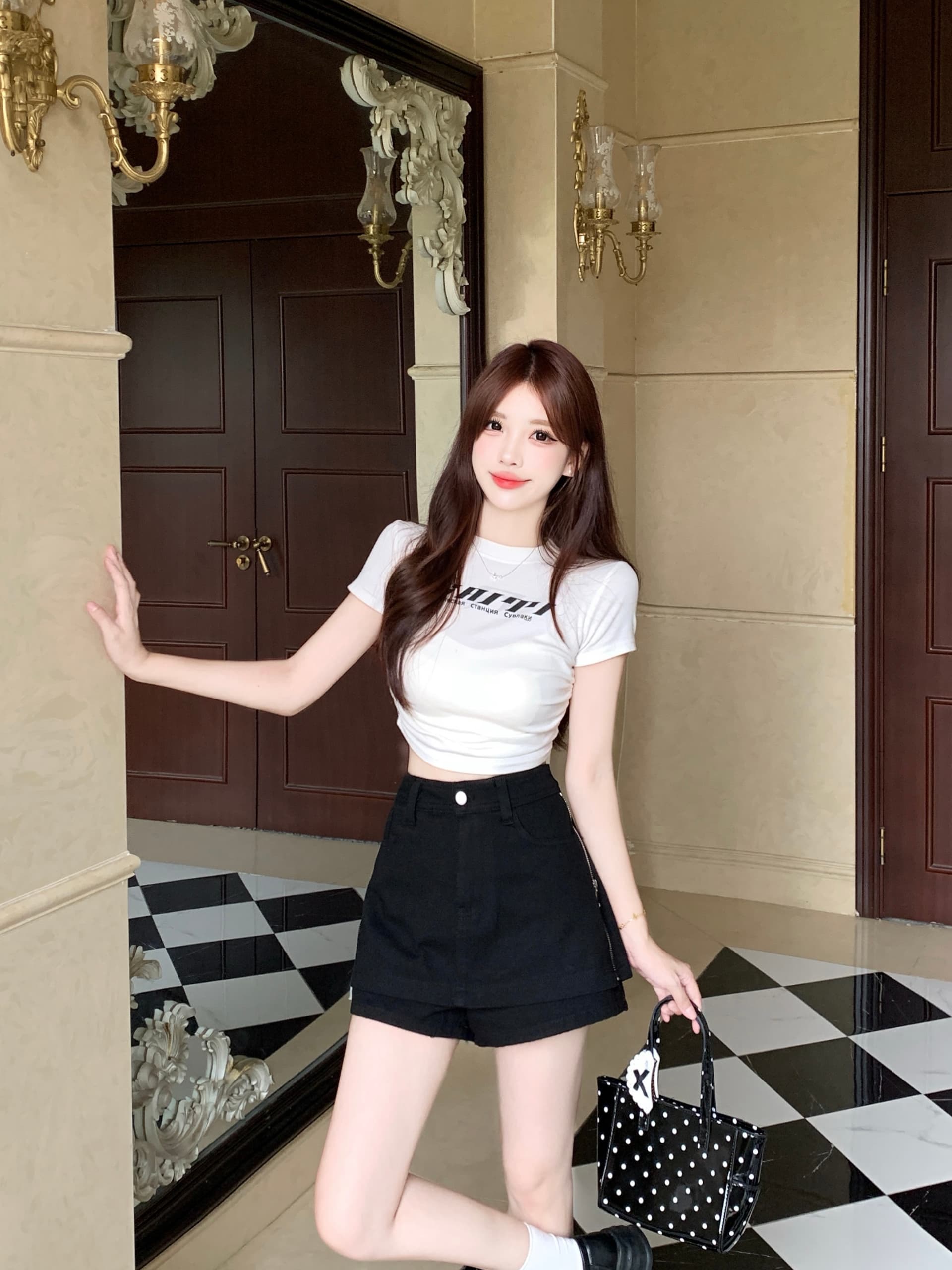 실사 아메리칸 레트로 데님 반바지 2026 여름 섹션 하이웨이스트 슬림해 보이는 노출 방지 페이크 레이어드 한 마디 타이트 스커트 치마바지 상세 이미지 25