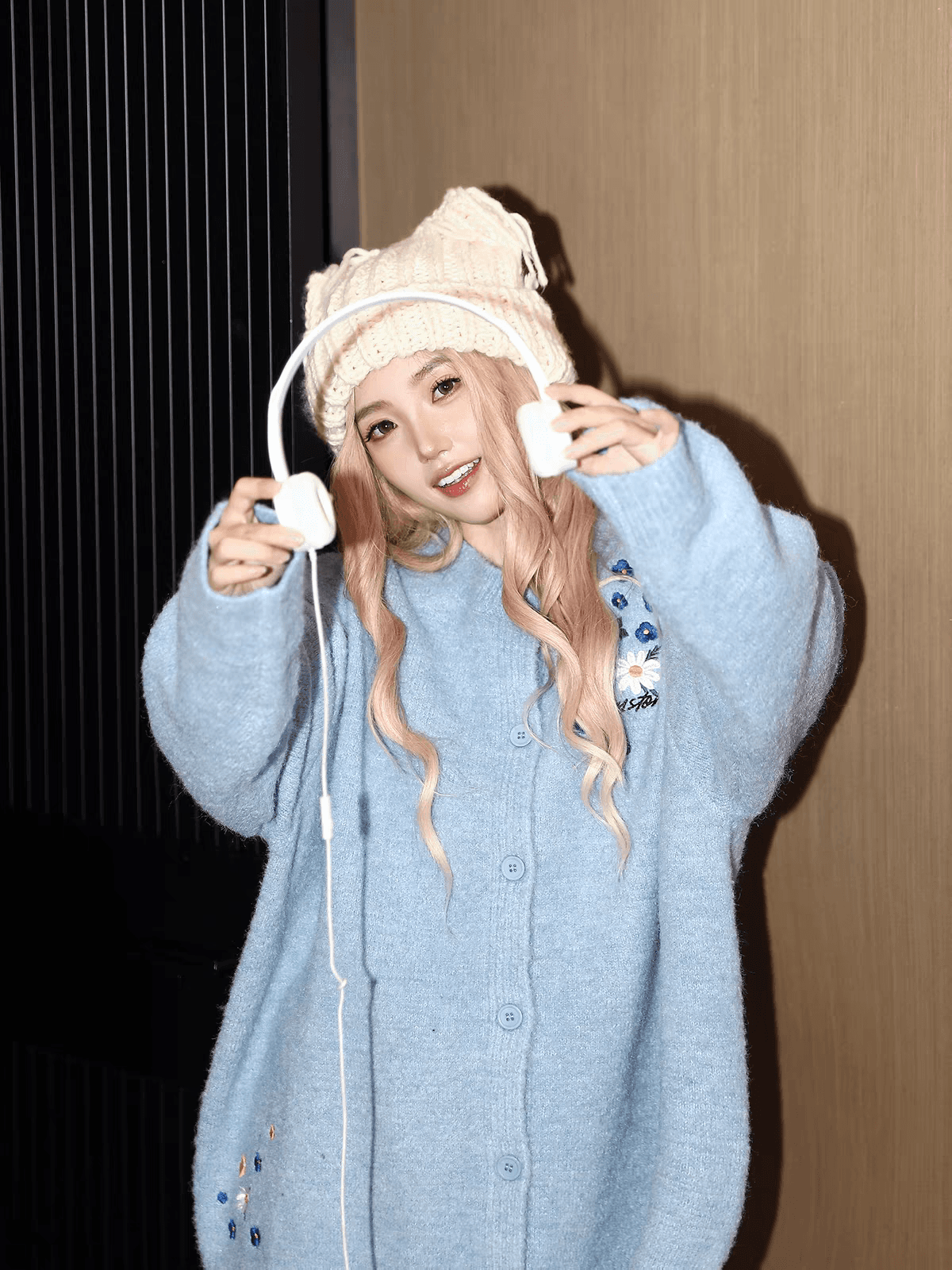 아메리칸 자수 오픈 가디건 스웨터 여자 가을 겨울철 작은 키 루즈핏 캐주얼 니트 스웨터 재킷 이미지 3