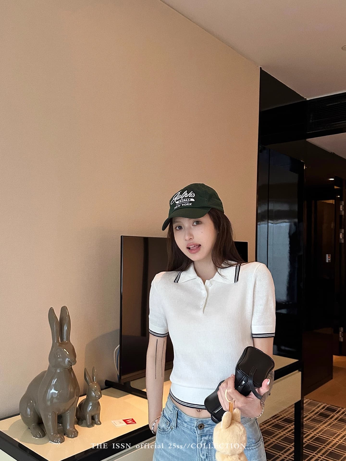 닝 부문 POLO 칼라 배색 니트 반팔 티셔츠 여성 여름 한 부서 디자인 센스 다용도 긍정적 인 어깨 쇼트 스타일 맨위 이미지 2