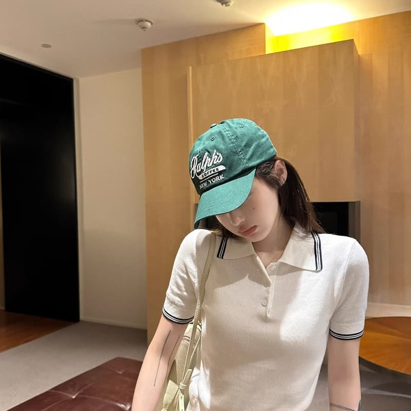 닝 부문 POLO 칼라 배색 니트 반팔 티셔츠 여성 여름 한 부서 디자인 센스 다용도 긍정적 인 어깨 쇼트 스타일 맨위 상세 이미지 2