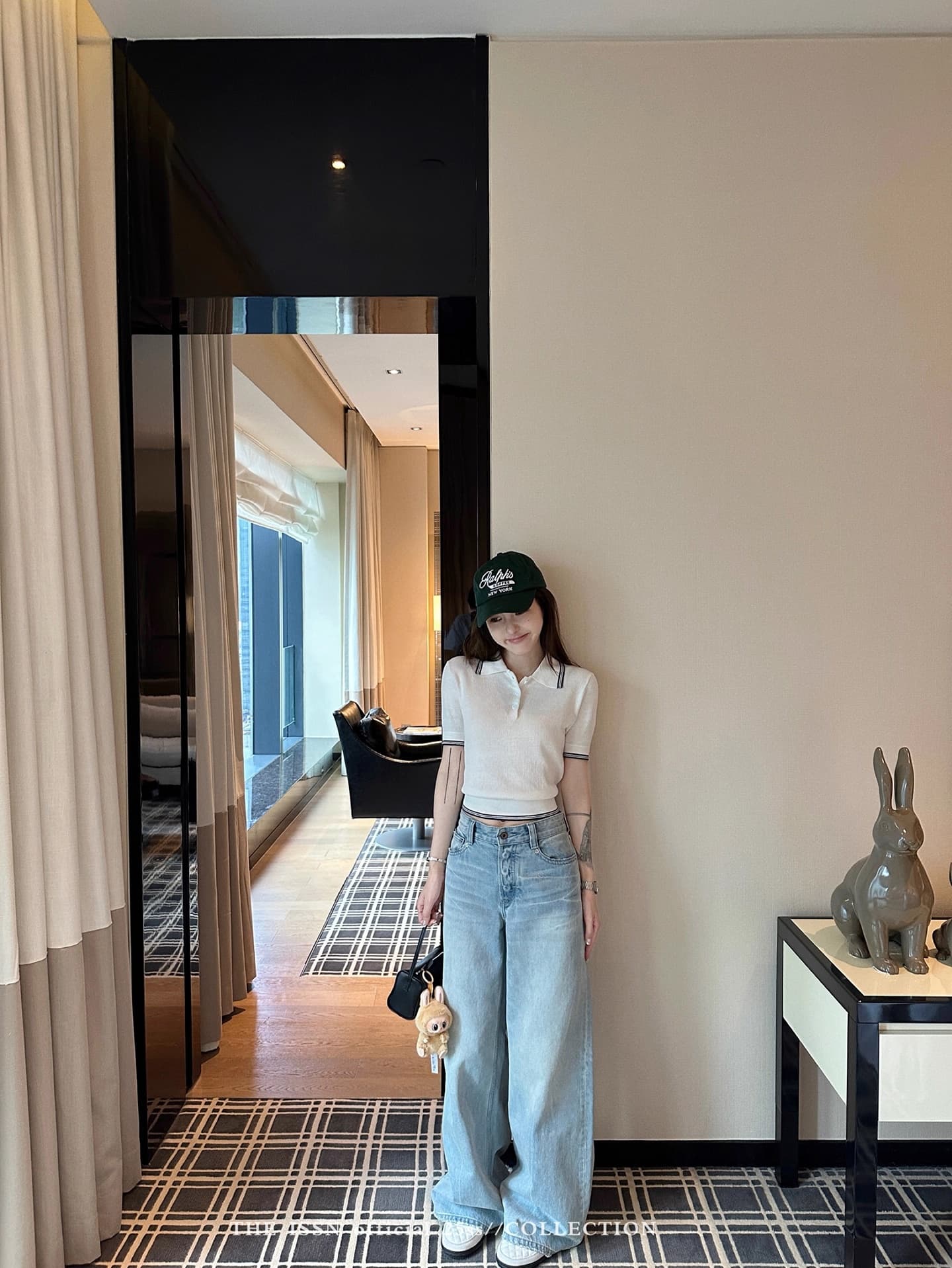 닝 부문 POLO 칼라 배색 니트 반팔 티셔츠 여성 여름 한 부서 디자인 센스 다용도 긍정적 인 어깨 쇼트 스타일 맨위 상세 이미지 4