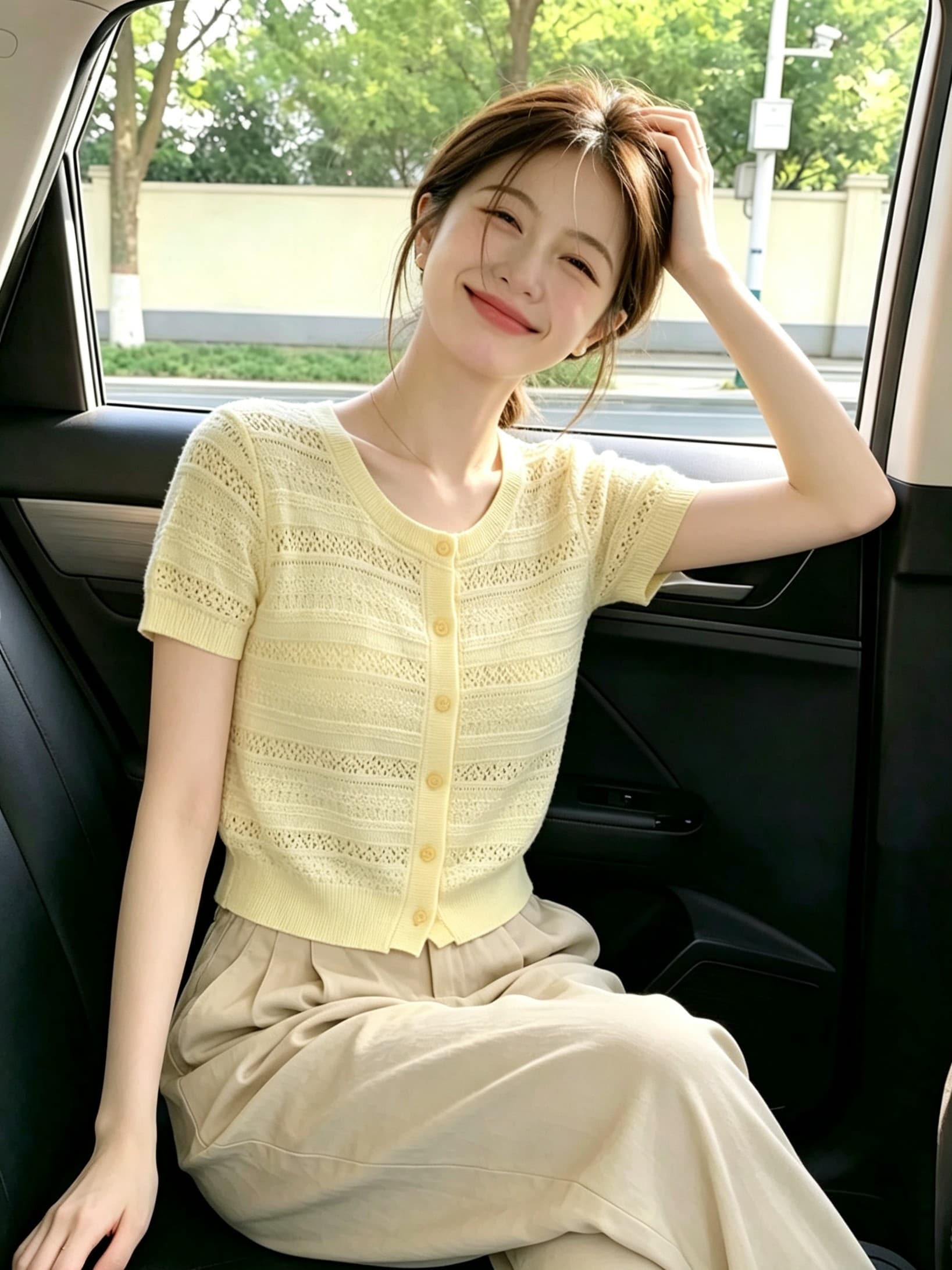 프랑스식 패션 홀로우 아웃 자수 반팔 니트 오픈 가디건 여성 여름 고유 한 아름다운 자이언트 잘 생긴 얇은 스타일 슬림해 보이는 맨위 상세 이미지 4