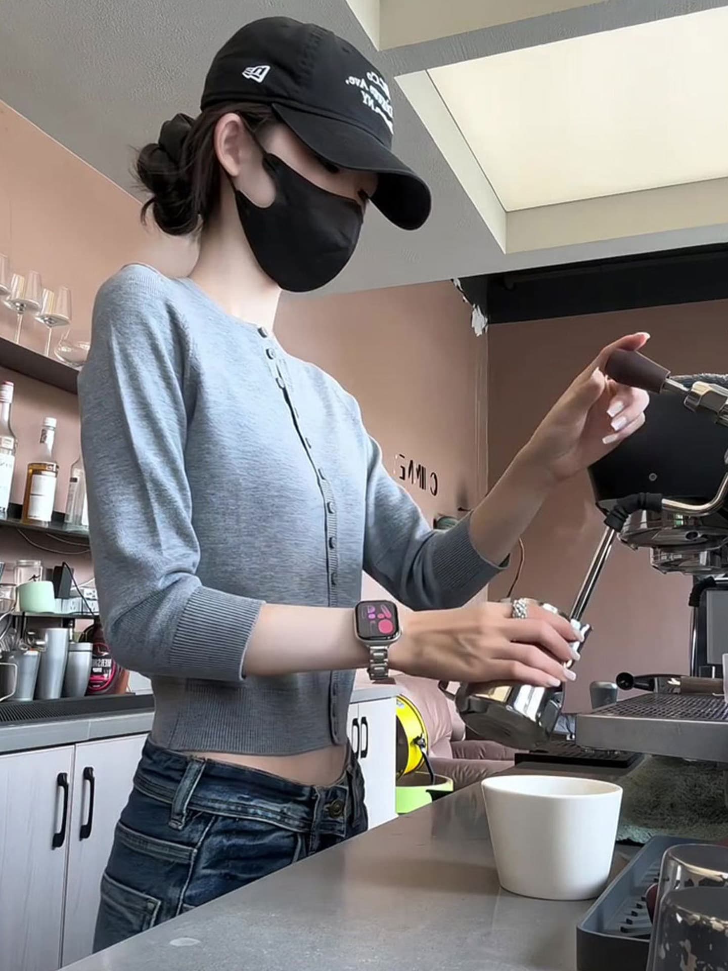 한 부서 회색 긍정적 인 어깨 긴팔 니트 오픈 가디건 여성 가을 경기 슬립 아름다운 작은 키 외부 가져 가라. 그레이트 봐. 의류 상세 이미지 2
