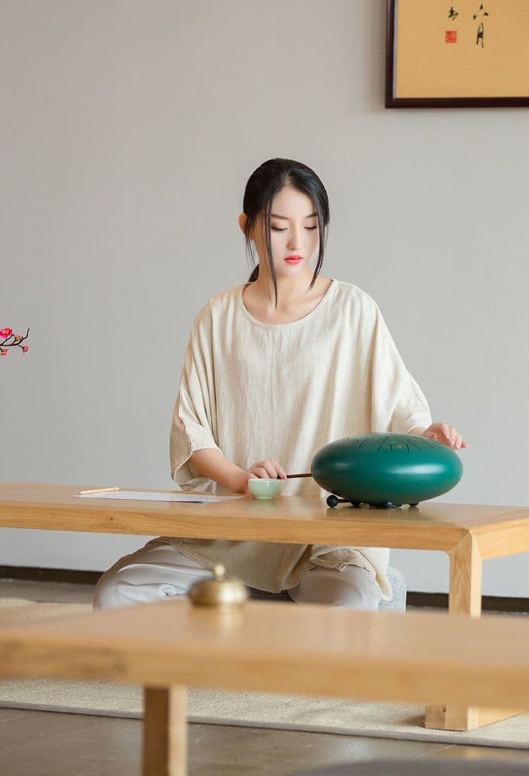 문예 레트로 팬 티셔츠 캐주얼 중간 소매 디자인 센스 배트윙 소매 풀오버 맨위 라운드 넥 티셔츠 상세 이미지 17