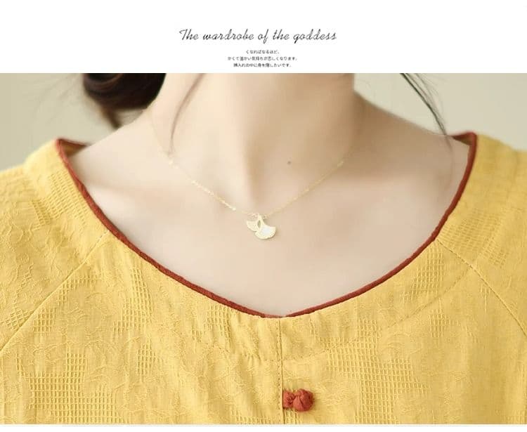자수 문예 고급 센스 라운드 넥 맨위 여성 통기성 면 린넨 반팔 티셔츠 중노년 어머니 드레스 상세 이미지 28