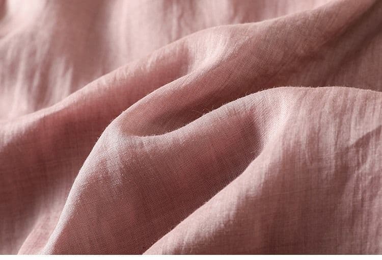 레트로 단색 라미 자수 라운드 넥 반팔 티셔츠 여성 여름 고급 문예 국풍 면 린넨 풀오버 얇은 스타일 맨위 상세 이미지 18