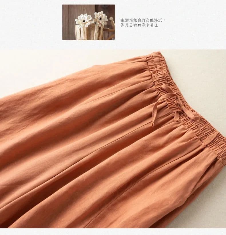 허리밴드 레이스업 캐주얼 와이드 레그 팬츠 7부 바지 차가운 루즈핏 도루 센스 여름 새로운 다용도 캐주얼 바지 아이들 상세 이미지 8