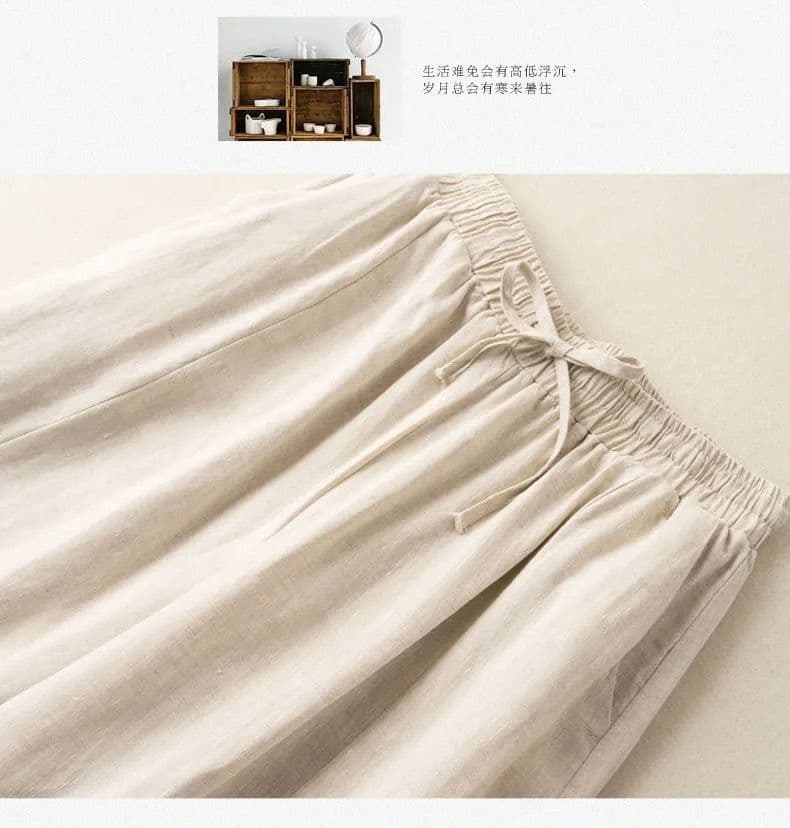 허리밴드 레이스업 캐주얼 와이드 레그 팬츠 7부 바지 차가운 루즈핏 도루 센스 여름 새로운 다용도 캐주얼 바지 아이들 상세 이미지 11