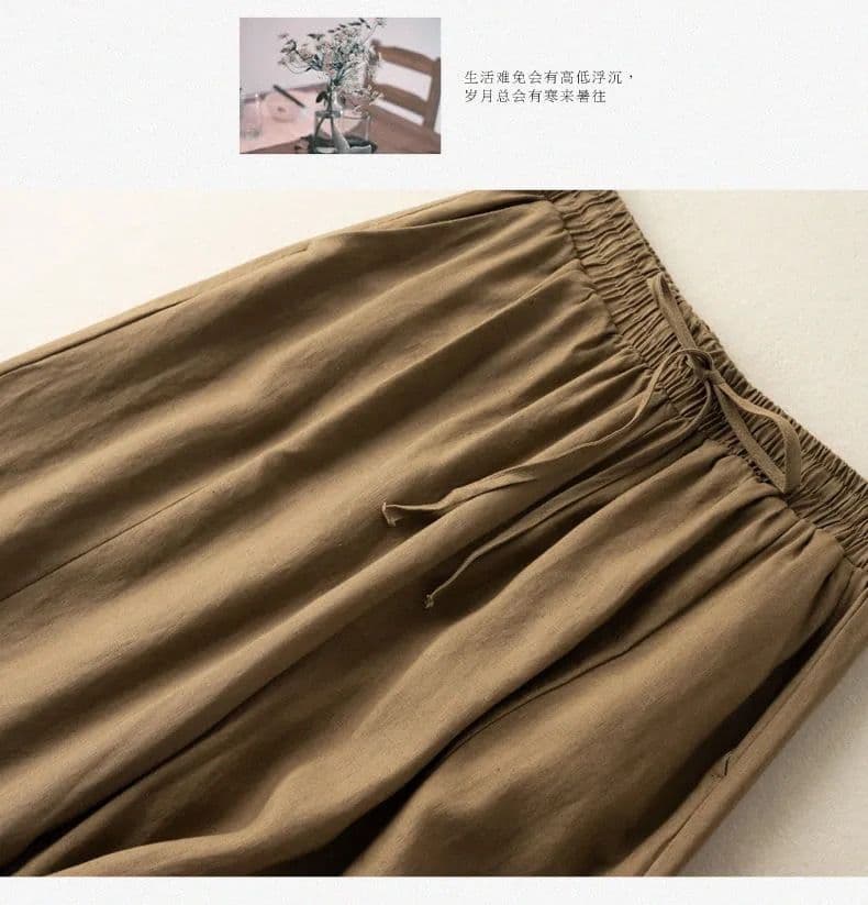 허리밴드 레이스업 캐주얼 와이드 레그 팬츠 7부 바지 차가운 루즈핏 도루 센스 여름 새로운 다용도 캐주얼 바지 아이들 상세 이미지 14