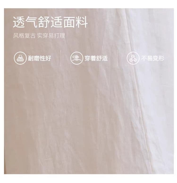 면 린넨 자수 세트 여성 여름 얇은 스타일 중년 엄마 루즈핏 품격 V넥 맨위 와이드 레그 팬츠 투피스 세트 얇은 상세 이미지 16