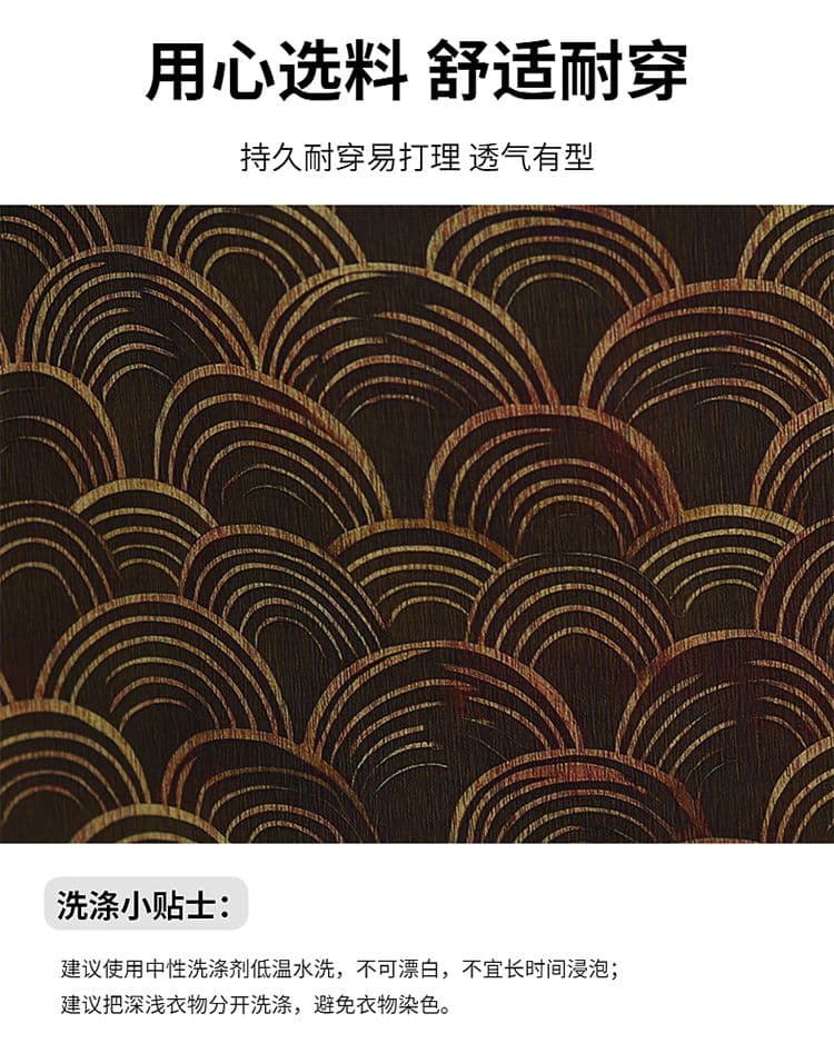 실사 면 린넨 빅 사이즈 지방 m 투피스 세트 여름 물결무늬 곡물 반팔 반바지 어머니 드레스 중노년 캐주얼 세트 상세 이미지 5