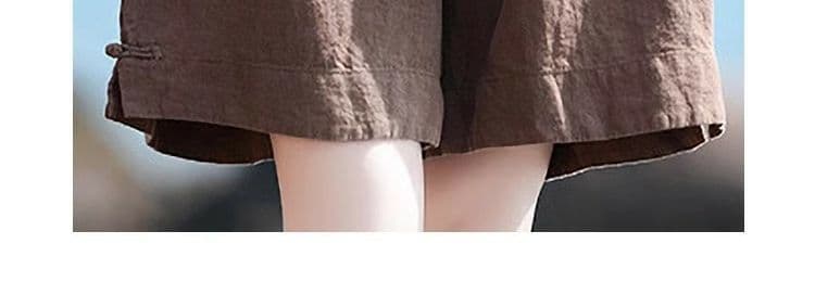 등 허리 밴딩 면 린넨 반바지 올해 여름 새로운 넓은 다리 오부 바지 캐주얼 다용도 루즈핏 여성 의류 상세 이미지 16