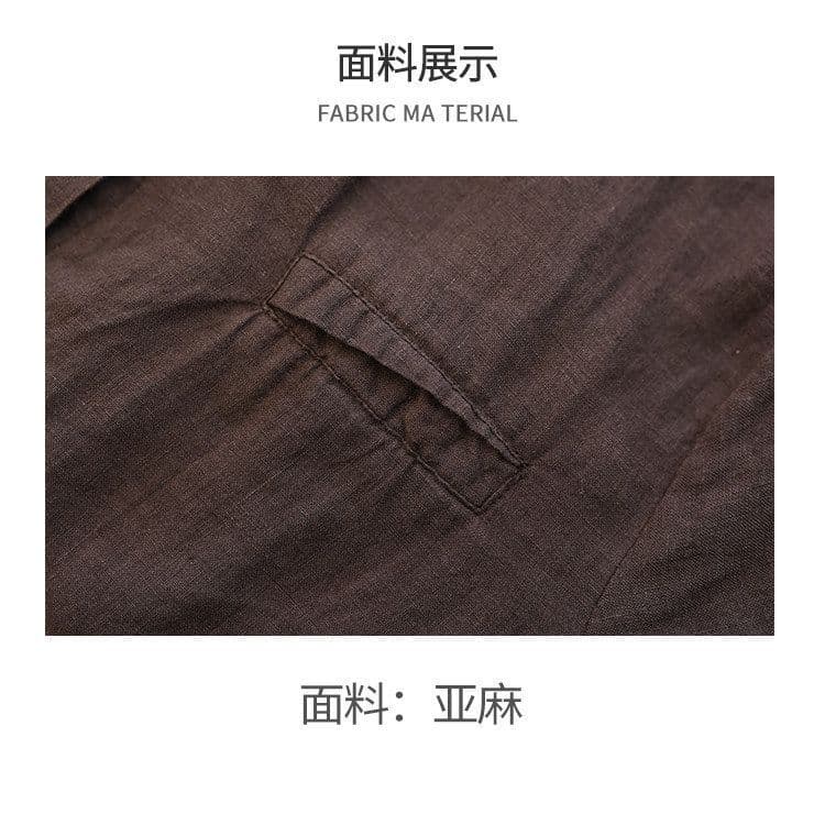 문예 레트로 아마 반팔 여성 셔츠 여름 여성 의류 루즈핏 스탠드 칼라 면 린넨 셔츠 빅 사이즈 오픈 가디건 맨위 여성 상세 이미지 4