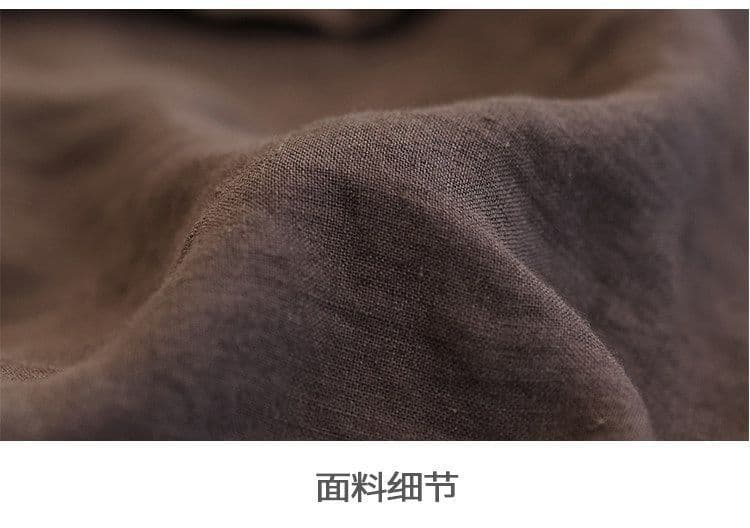 문예 레트로 아마 반팔 여성 셔츠 여름 여성 의류 루즈핏 스탠드 칼라 면 린넨 셔츠 빅 사이즈 오픈 가디건 맨위 여성 상세 이미지 27