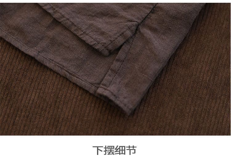 문예 레트로 아마 반팔 여성 셔츠 여름 여성 의류 루즈핏 스탠드 칼라 면 린넨 셔츠 빅 사이즈 오픈 가디건 맨위 여성 상세 이미지 29
