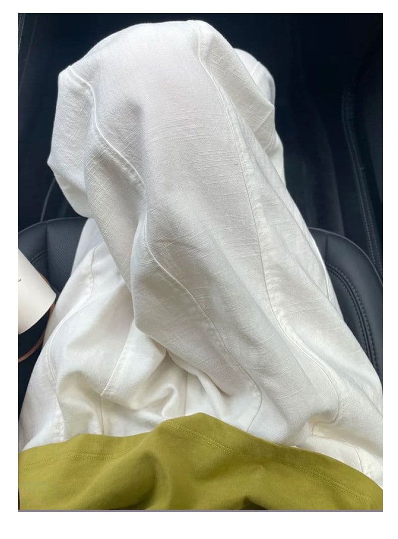해군 모통이 칼 와이드 레깅스 바지 여름 얇은 스타일 루즈핏 느긋한 캐주얼 바지 하이웨이스트 슬림해 보이는 캐주얼 면 린넨 풍선 바지 상세 이미지 20