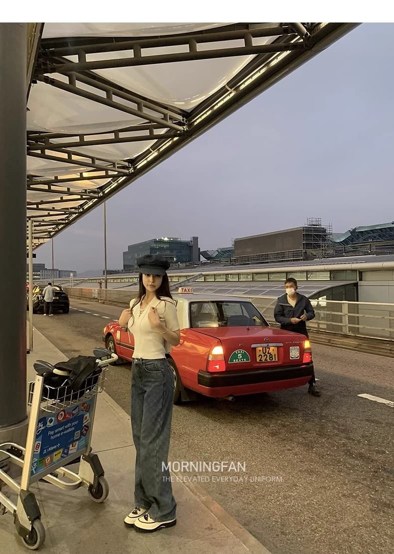 안녕하세요. 팬 팬 사용자 지정 원사 질감 센스 품격 네클라인 끈 향기로운 향 니트 반팔 여성 봄 슬림해 보이는 맨위 상세 이미지 44