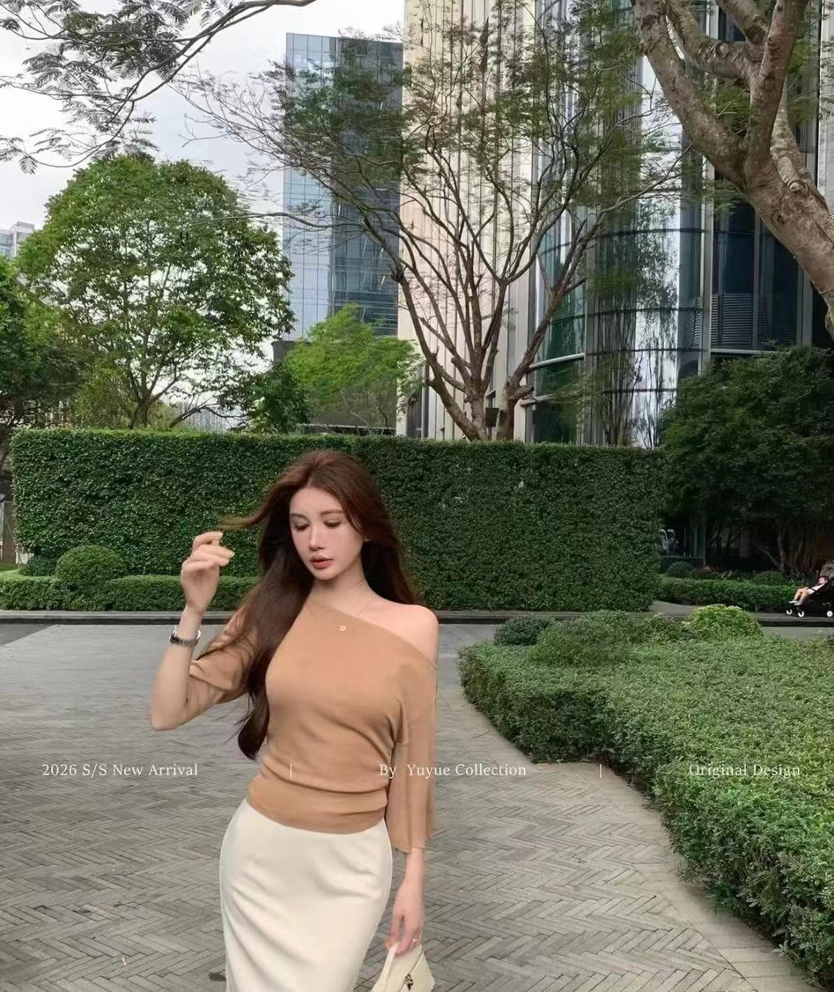 한국 스타일 배트윙 소매 니트 스웨터 티셔츠 여성 여름 비스듬한 어깨 꼬집기 허리 넓은 소매 품격 맨위 상세 이미지 2
