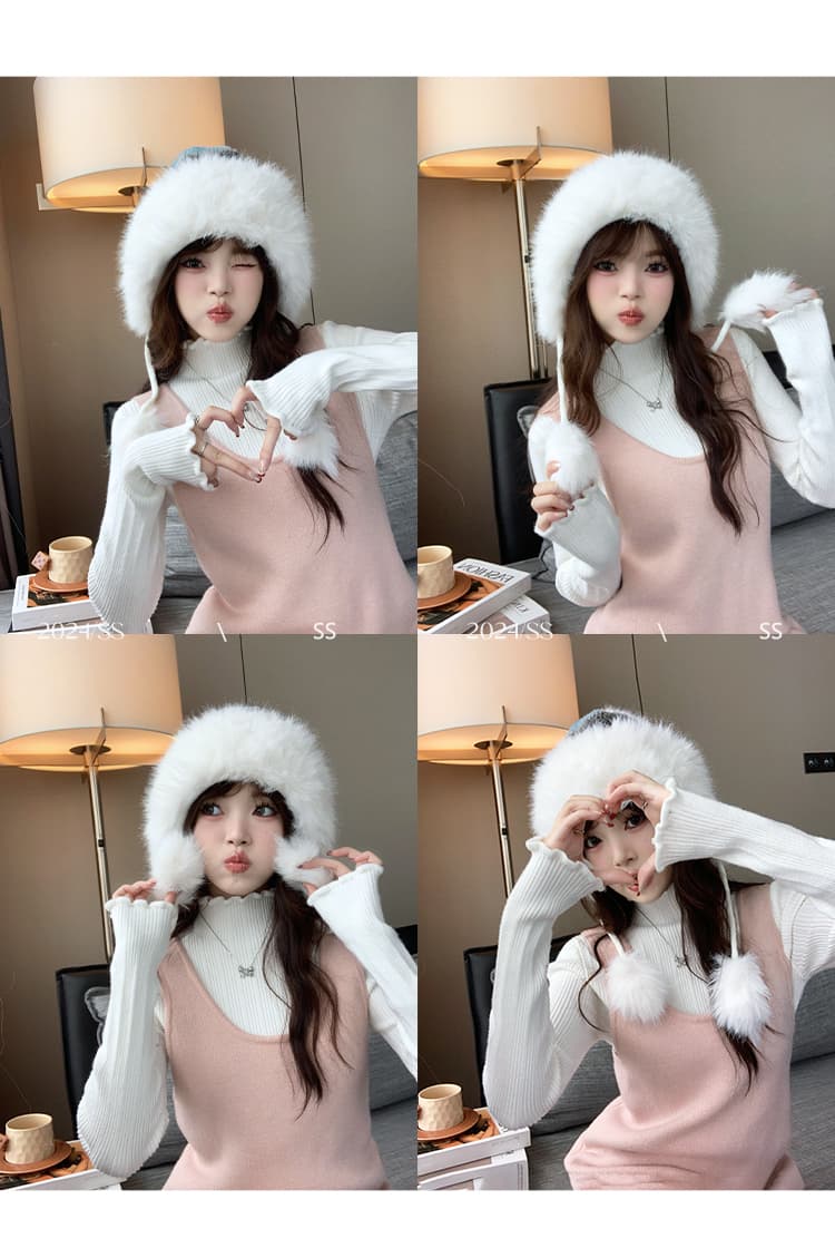 중 칼라 기본 셔츠 여성 가을 겨울 고급 센스 2026 새로운 니트 스웨터 프릴 인사이드 잡아라. 의류 반하이넥 스웨터 상세 이미지 14