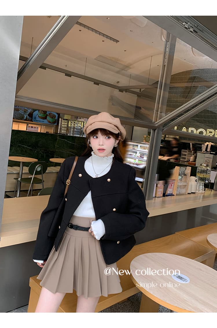 중 칼라 기본 셔츠 여성 가을 겨울 고급 센스 2026 새로운 니트 스웨터 프릴 인사이드 잡아라. 의류 반하이넥 스웨터 상세 이미지 17