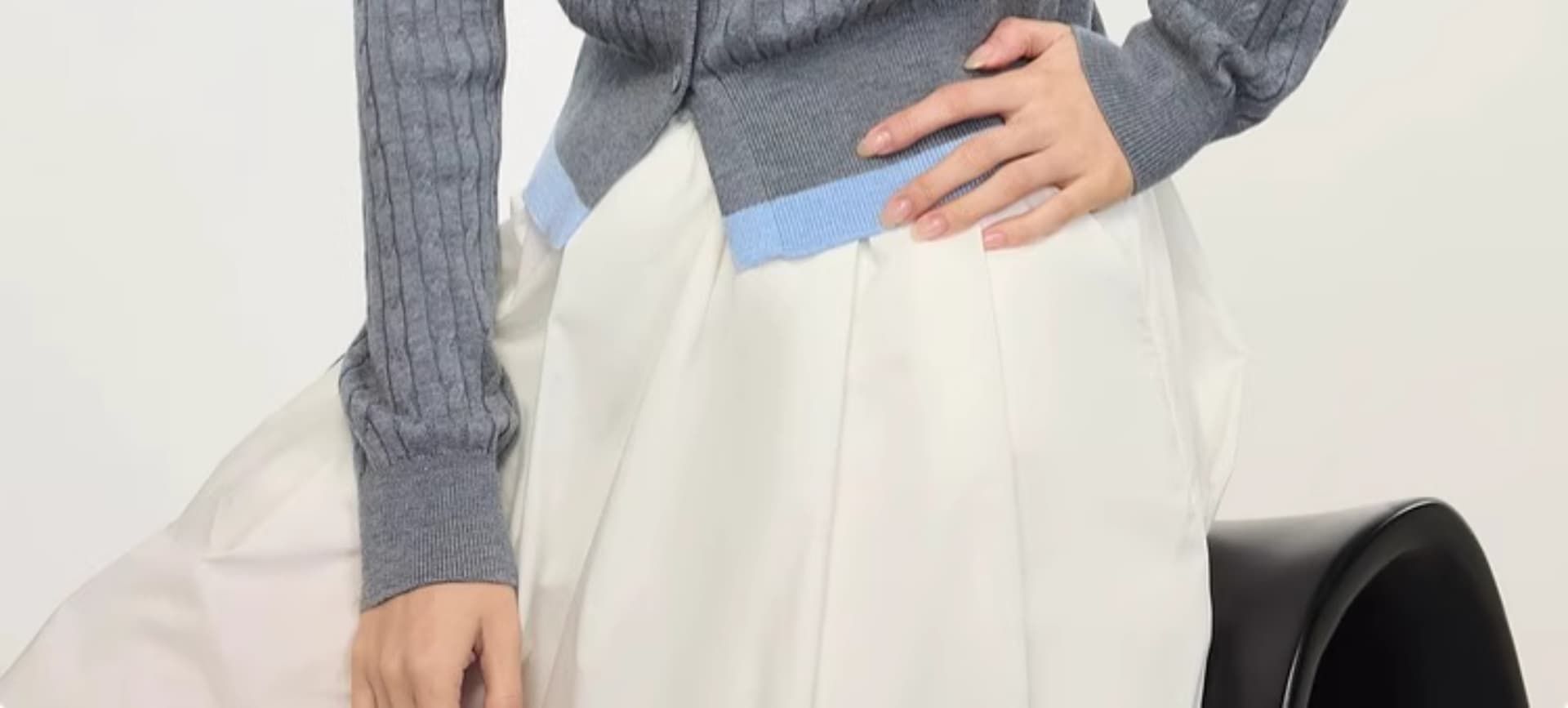한 부서 학원 스타일 페이크 레이어드 배색 POLO 칼라 긴팔 니트 오픈 가디건 맨위 여성 의류 2026 조기 가을 새로운 상세 이미지 10